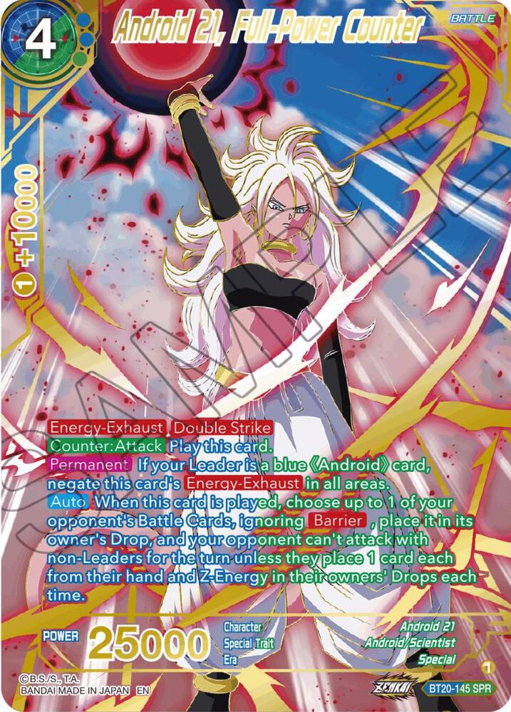 Android 21, Full-Power Counter (SPR) BT20-145 card from Power Absorbed