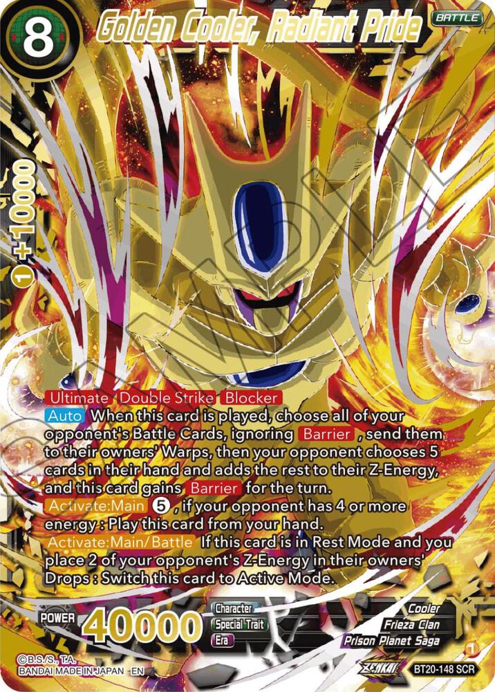 Golden Cooler, Radiant Pride (Alternate Art) BT20-148 card from Power Absorbed