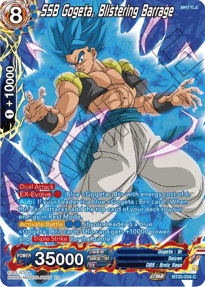 SSB Gogeta, Blistering Barrage (Silver Foil) BT20-034 card from Power Absorbed
