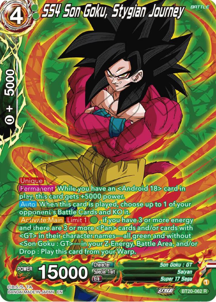 SS4 Son Goku, Stygian Journey (Silver Foil) BT20-062 card from Power Absorbed