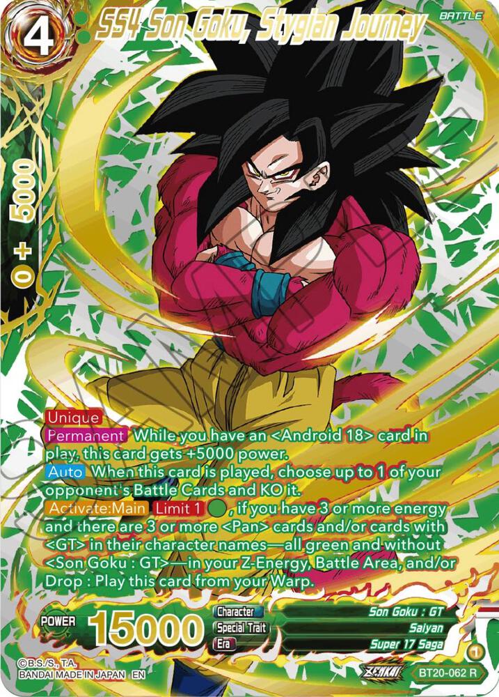 SS4 Son Goku, Stygian Journey (Gold-Stamped) BT20-062 card from Power Absorbed