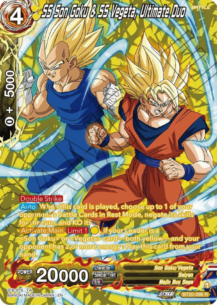 SS Son Goku & SS Vegeta, Ultimate Duo (Silver Foil) BT20-096 card from Power Absorbed