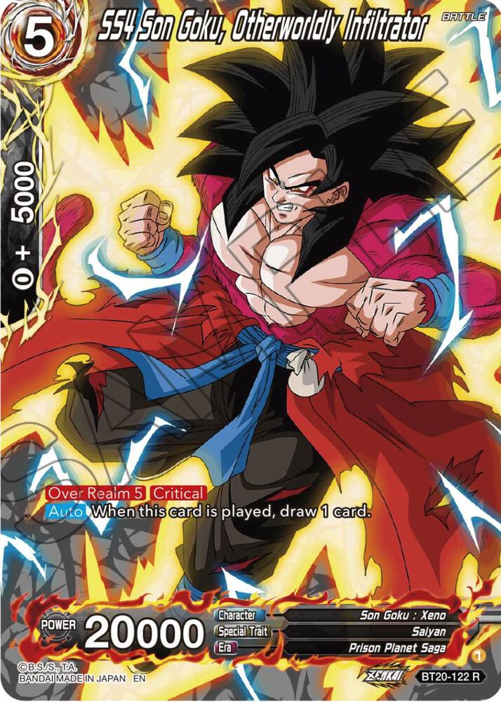 SS4 Son Goku, Otherworldly Infiltrator (Silver Foil) BT20-122 card from Power Absorbed