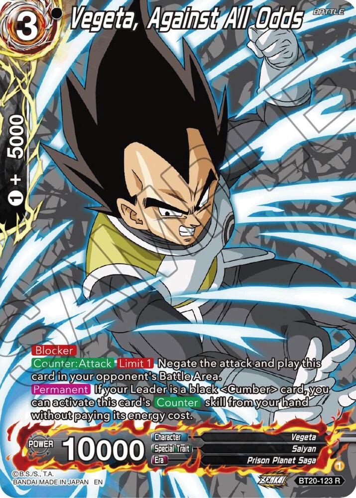 Vegeta, Against All Odds (Silver Foil) BT20-123 card from Power Absorbed