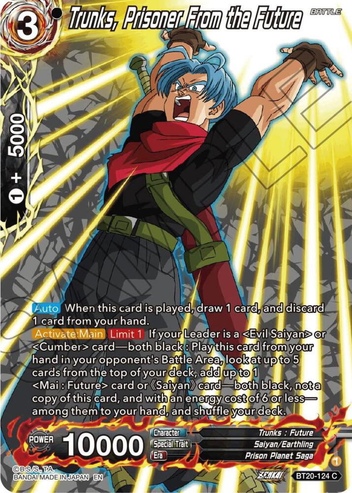 Trunks, Prisoner From the Future (Silver Foil) BT20-124 card from Power Absorbed