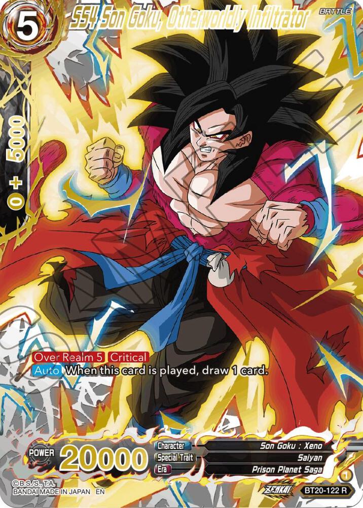 SS4 Son Goku, Otherworldly Infiltrator (Gold-Stamped) BT20-122 card from Power Absorbed
