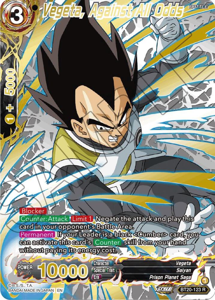 Vegeta, Against All Odds (Gold-Stamped) BT20-123 card from Power Absorbed