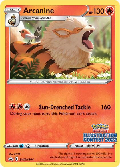 Arcanine (Illustration Contest 2022) SWSH304 card from SWSH: Sword & Shield Promo Cards