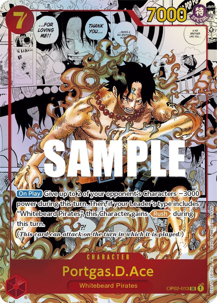 Portgas.D.Ace (Parallel) (Manga) (Alternate Art) OP02-013 card from Paramount War