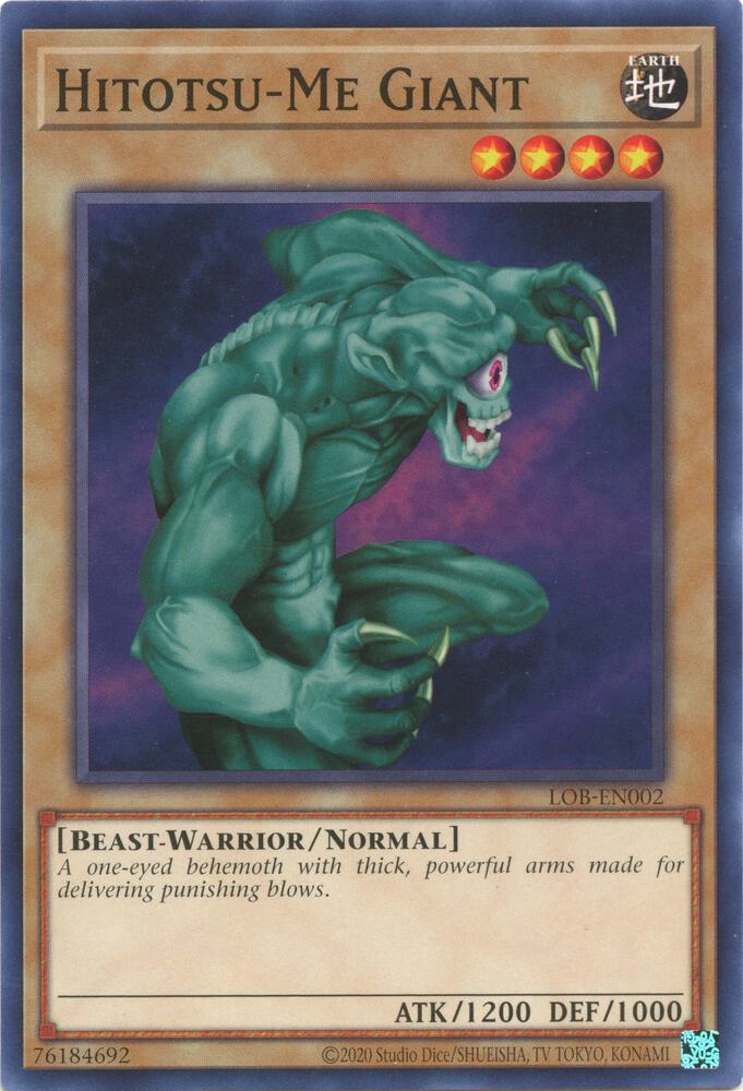Hitotsu-Me Giant LOB-EN002 card from Legend of Blue Eyes White Dragon (25th Anniversary Edition)