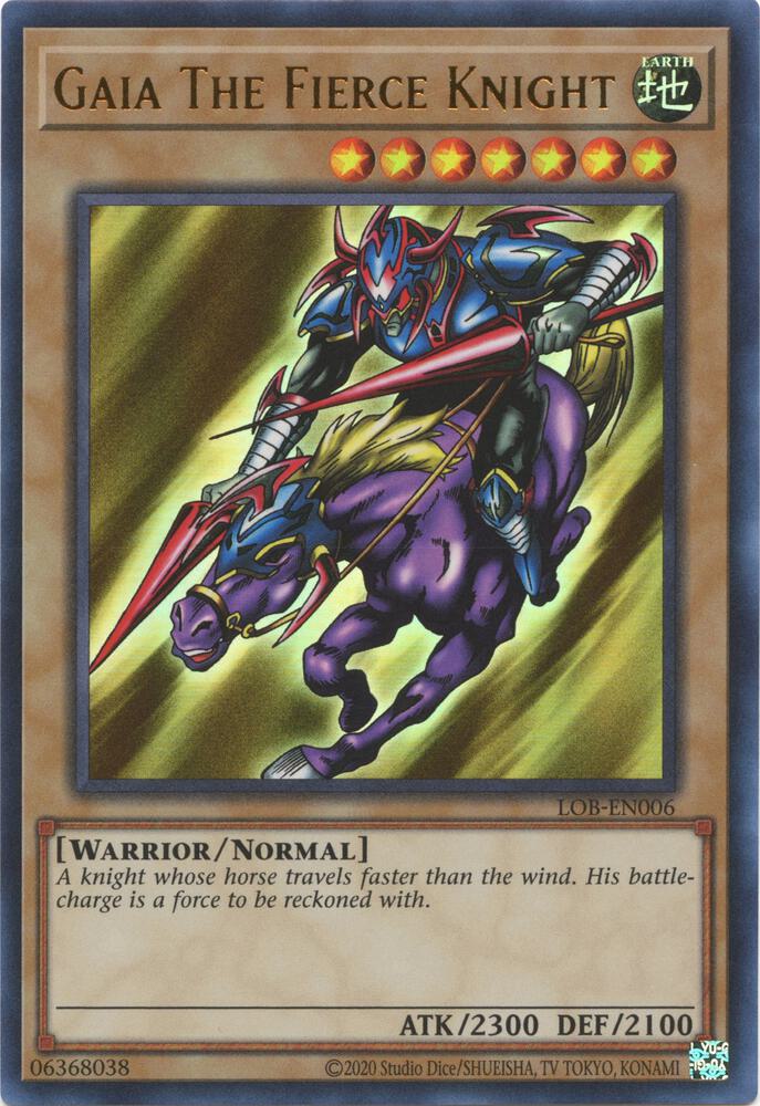 Gaia The Fierce Knight LOB-EN006 card from Legend of Blue Eyes White Dragon (25th Anniversary Edition)