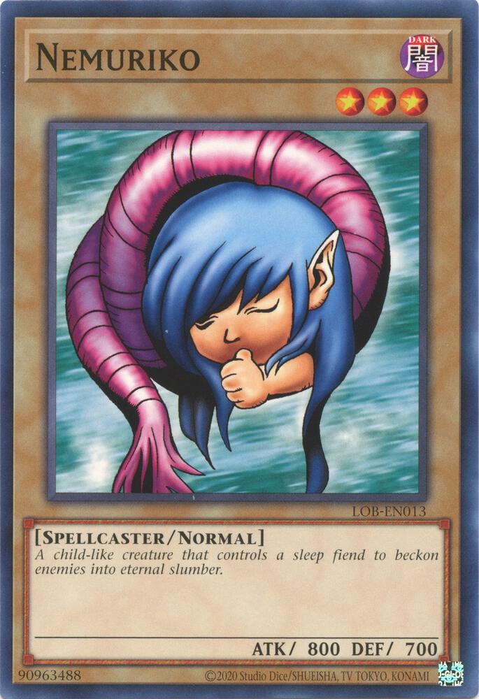 Nemuriko LOB-EN013 card from Legend of Blue Eyes White Dragon (25th Anniversary Edition)