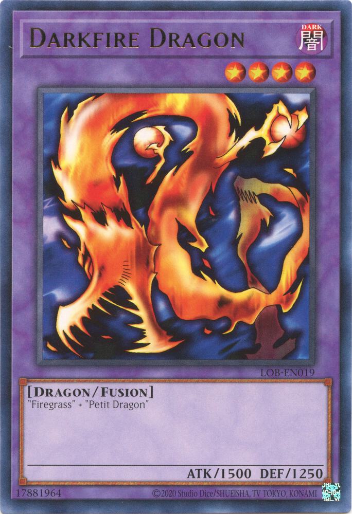 Darkfire Dragon LOB-EN019 card from Legend of Blue Eyes White Dragon (25th Anniversary Edition)