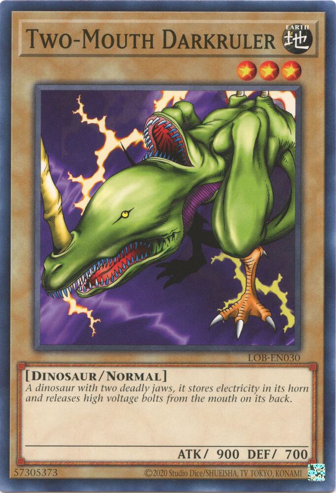 Two-Mouth Darkruler LOB-EN030 card from Legend of Blue Eyes White Dragon (25th Anniversary Edition)