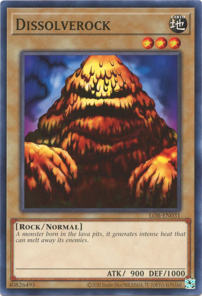 Dissolverock LOB-EN031 card from Legend of Blue Eyes White Dragon (25th Anniversary Edition)
