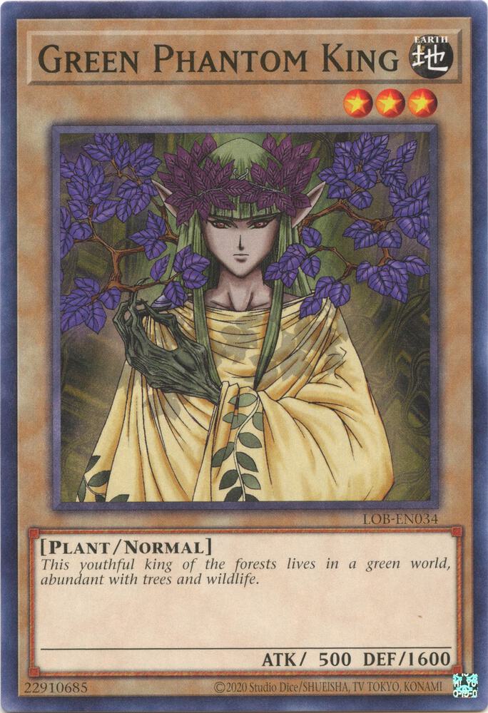 Green Phantom King LOB-EN034 card from Legend of Blue Eyes White Dragon (25th Anniversary Edition)