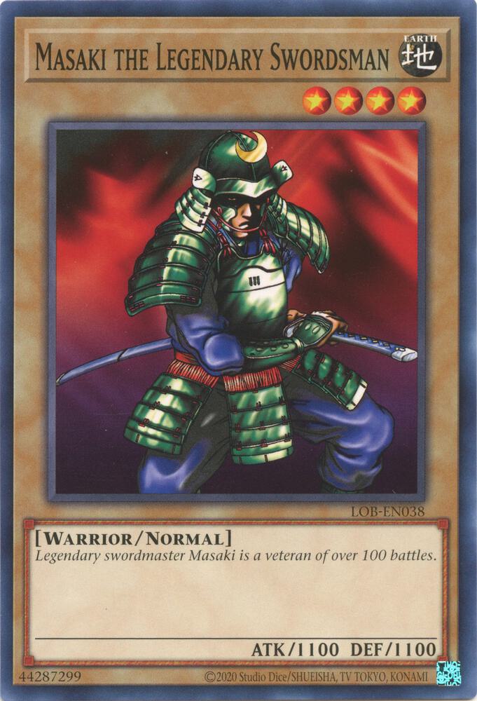 Masaki the Legendary Swordsman LOB-EN038 card from Legend of Blue Eyes White Dragon (25th Anniversary Edition)