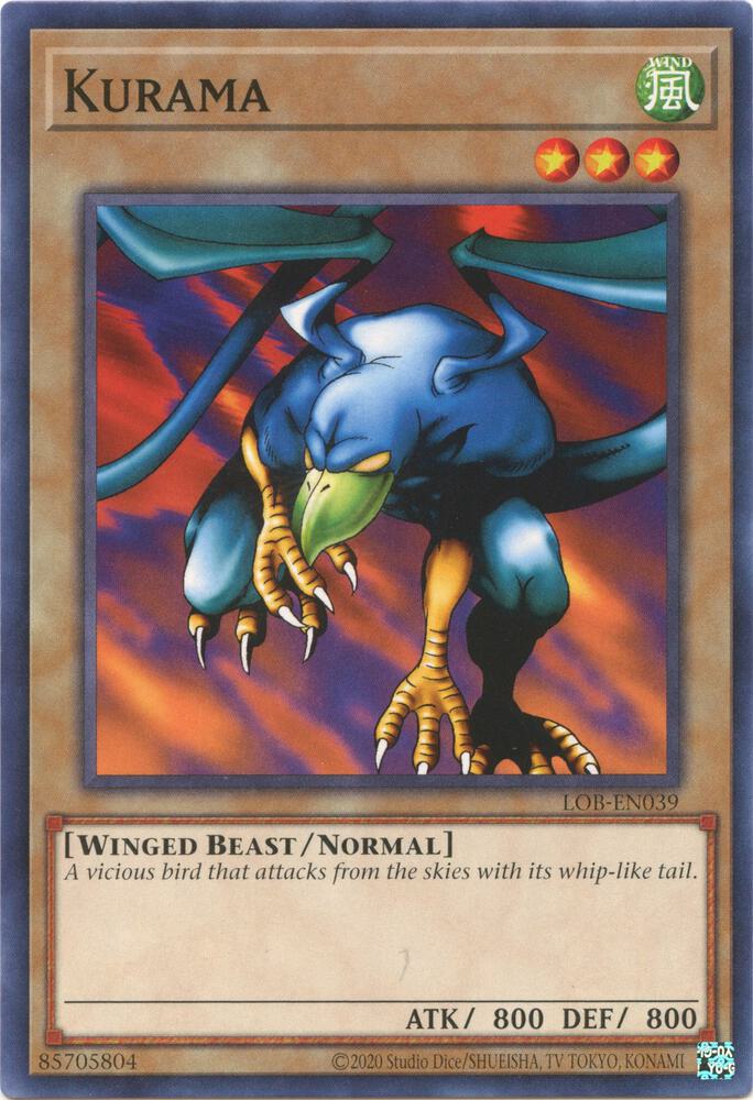 Kurama LOB-EN039 card from Legend of Blue Eyes White Dragon (25th Anniversary Edition)