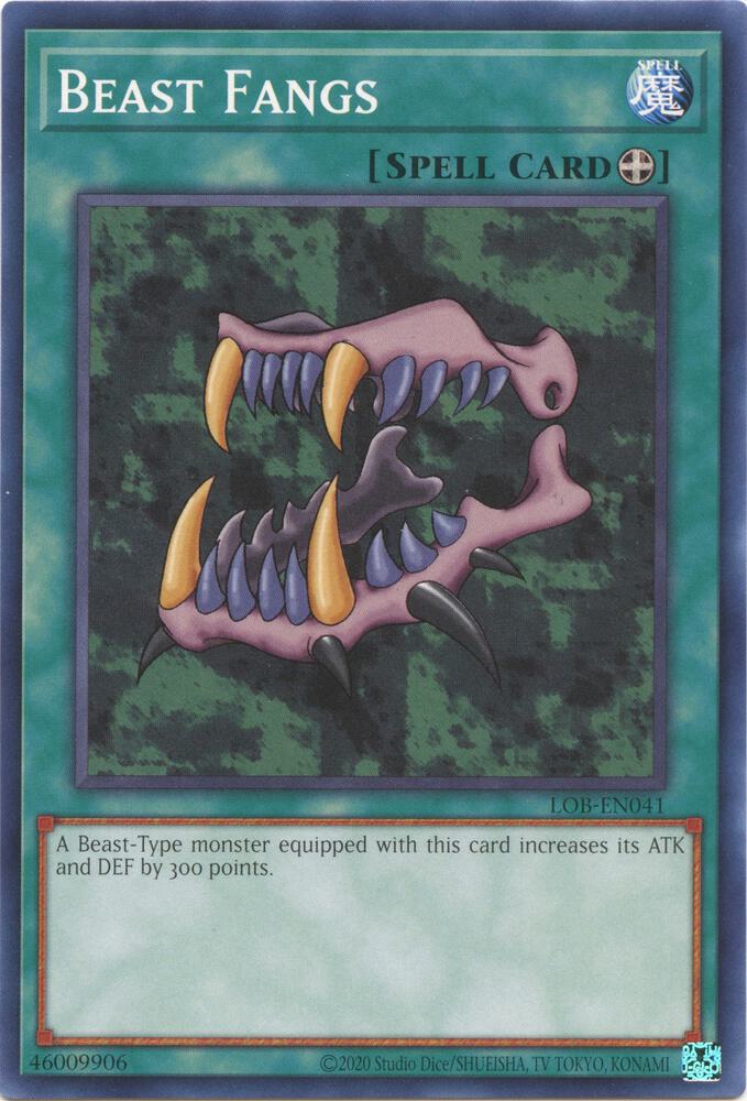 Beast Fangs LOB-EN041 card from Legend of Blue Eyes White Dragon (25th Anniversary Edition)