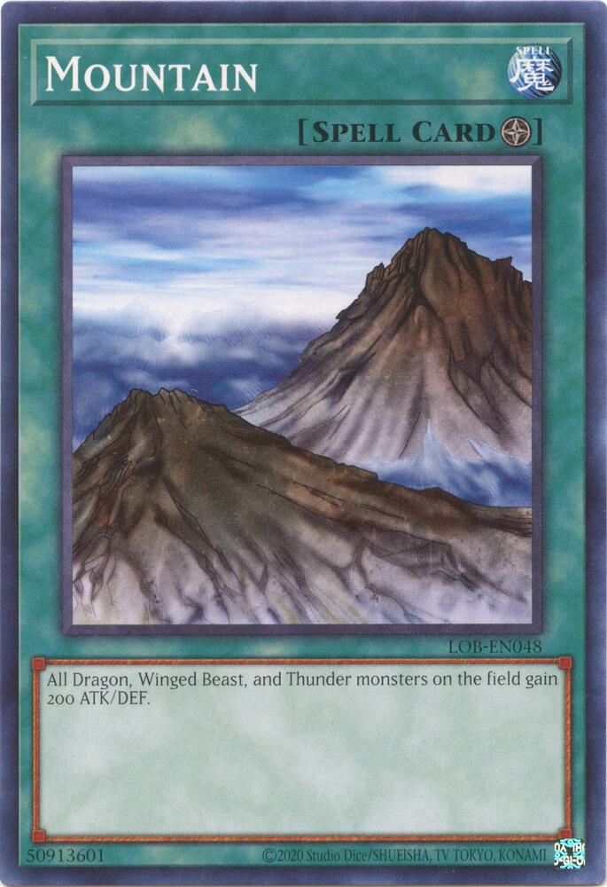 Mountain LOB-EN048 card from Legend of Blue Eyes White Dragon (25th Anniversary Edition)