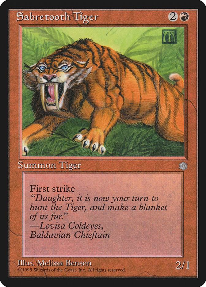 Sabretooth Tiger card from Ice Age
