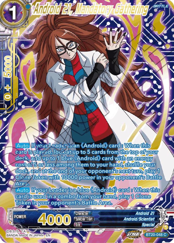Android 21, Mandatory Gathering (Gold-Stamped) BT20-048 card from Power Absorbed