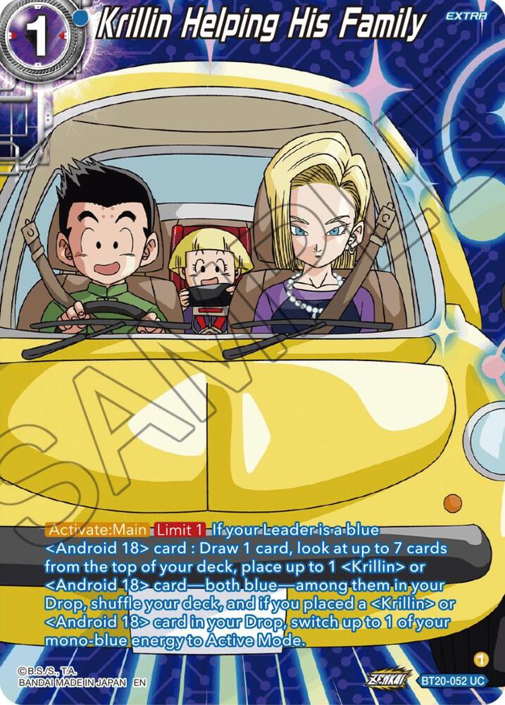 Krillin Helping His Family (Silver Foil) BT20-052 card from Power Absorbed
