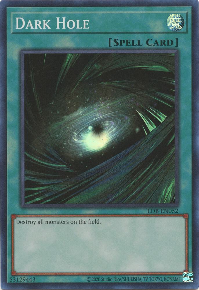 Dark Hole LOB-EN052 card from Legend of Blue Eyes White Dragon (25th Anniversary Edition)