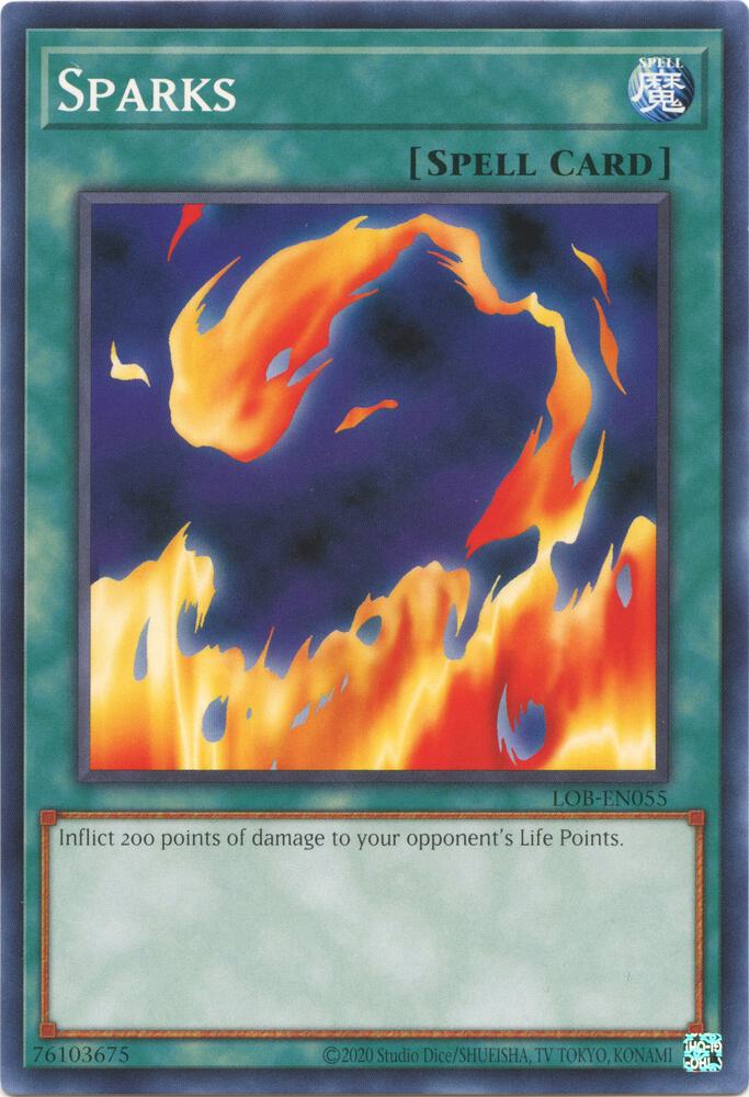 Sparks LOB-EN055 card from Legend of Blue Eyes White Dragon (25th Anniversary Edition)
