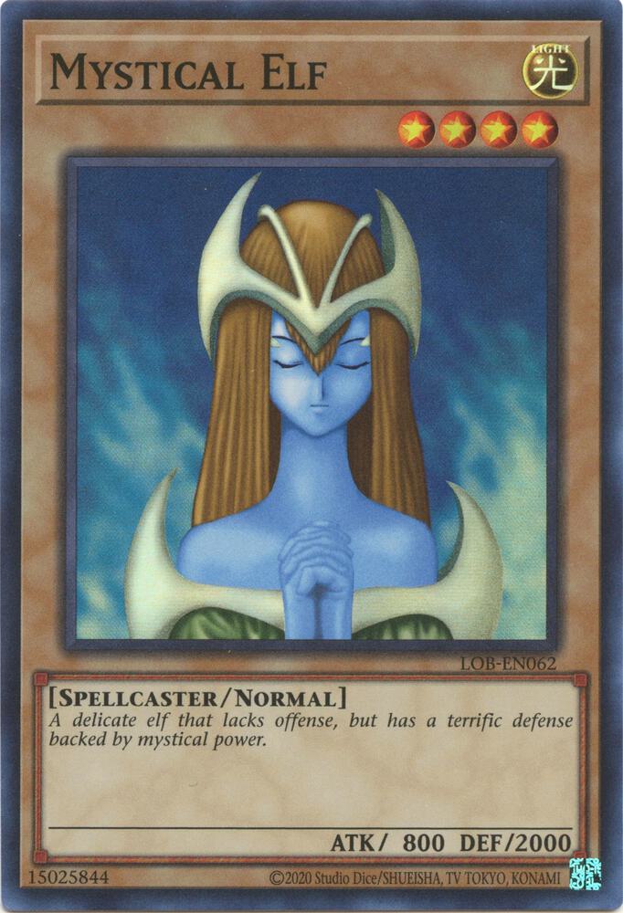 Mystical Elf LOB-EN062 card from Legend of Blue Eyes White Dragon (25th Anniversary Edition)
