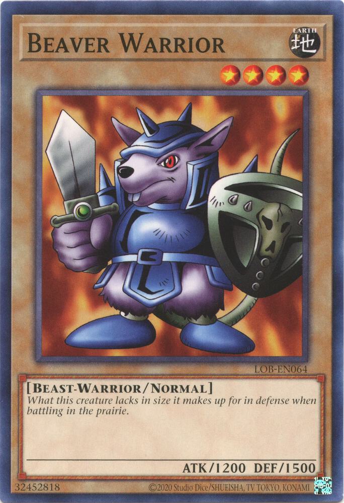 Beaver Warrior LOB-EN064 card from Legend of Blue Eyes White Dragon (25th Anniversary Edition)