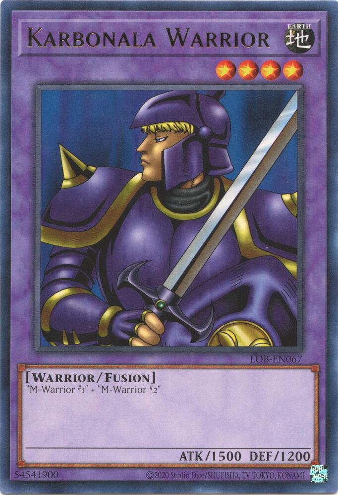 Karbonala Warrior LOB-EN067 card from Legend of Blue Eyes White Dragon (25th Anniversary Edition)