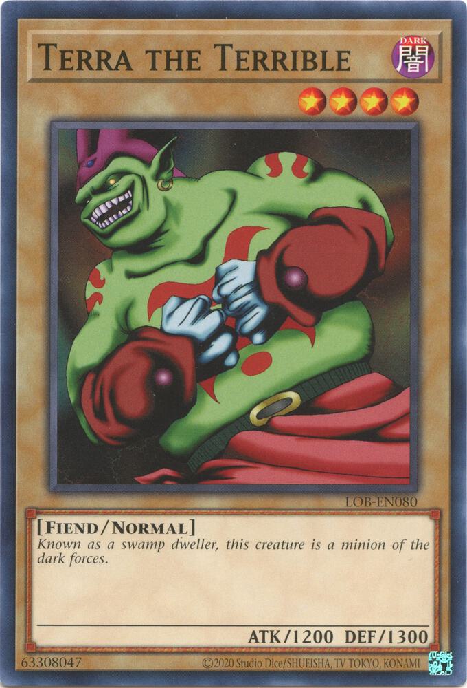 Terra the Terrible LOB-EN080 card from Legend of Blue Eyes White Dragon (25th Anniversary Edition)
