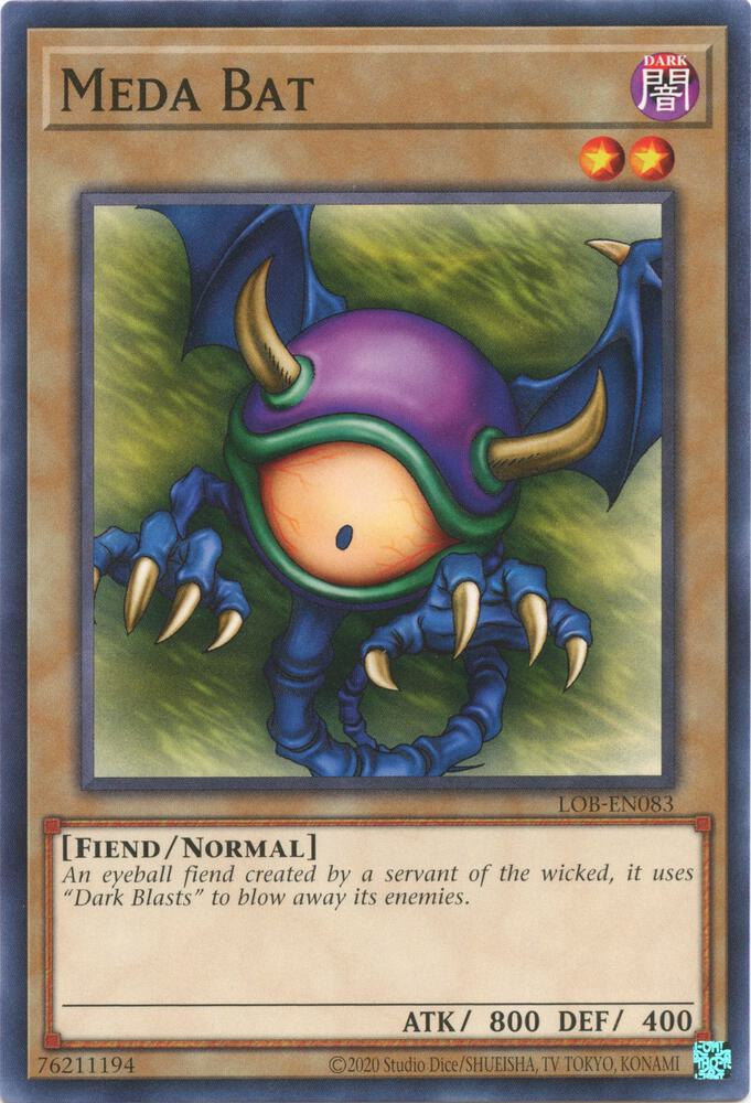 Meda Bat LOB-EN083 card from Legend of Blue Eyes White Dragon (25th Anniversary Edition)