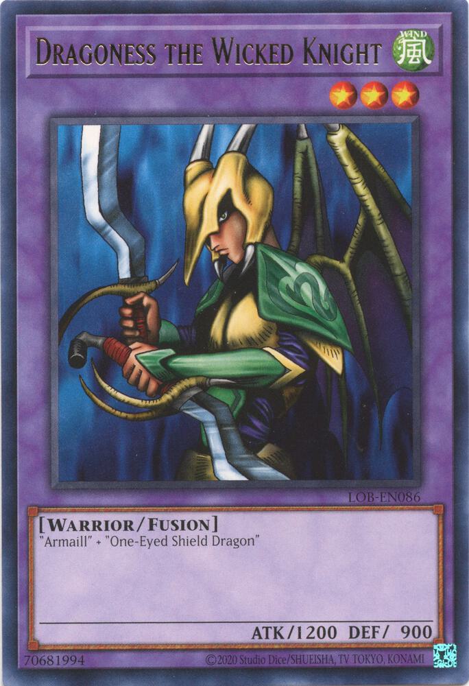 Dragoness the Wicked Knight LOB-EN086 card from Legend of Blue Eyes White Dragon (25th Anniversary Edition)