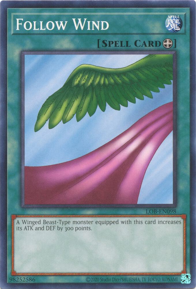 Follow Wind LOB-EN098 card from Legend of Blue Eyes White Dragon (25th Anniversary Edition)