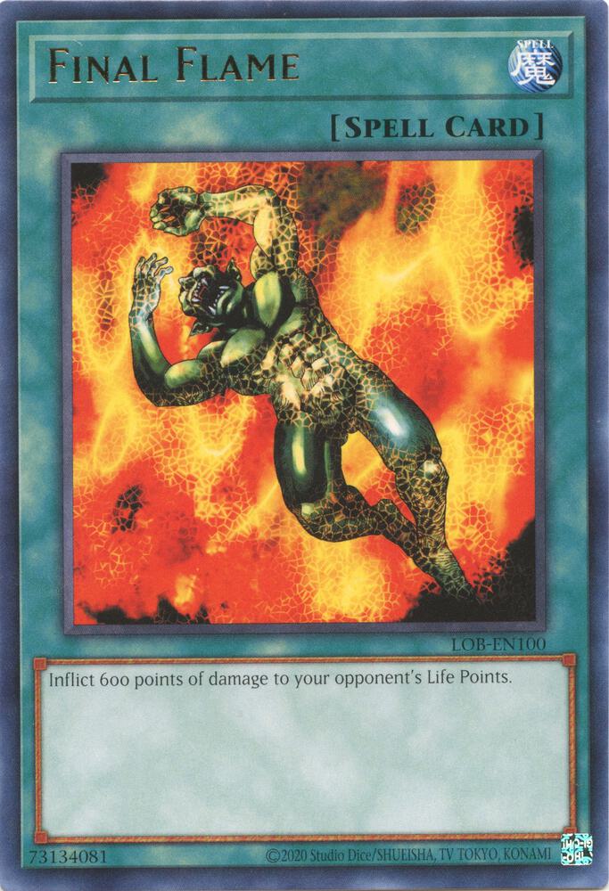 Final Flame LOB-EN100 card from Legend of Blue Eyes White Dragon (25th Anniversary Edition)