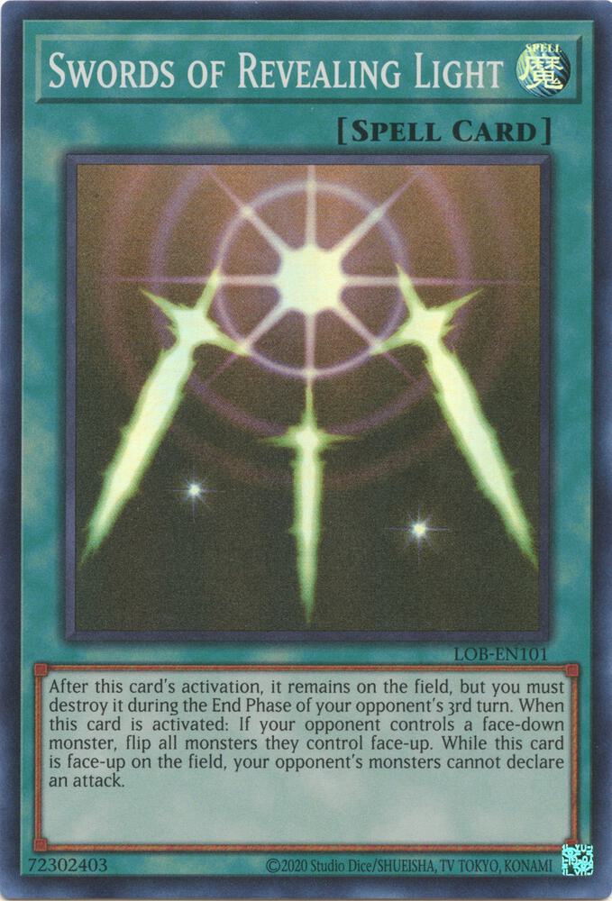 Swords of Revealing Light LOB-EN101 card from Legend of Blue Eyes White Dragon (25th Anniversary Edition)