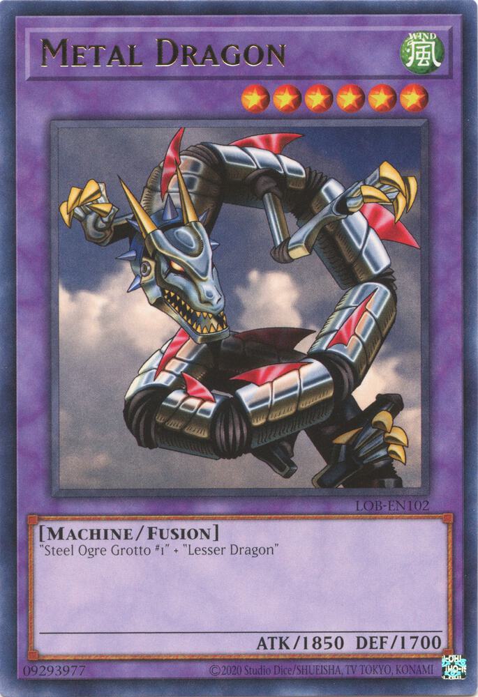 Metal Dragon LOB-EN102 card from Legend of Blue Eyes White Dragon (25th Anniversary Edition)