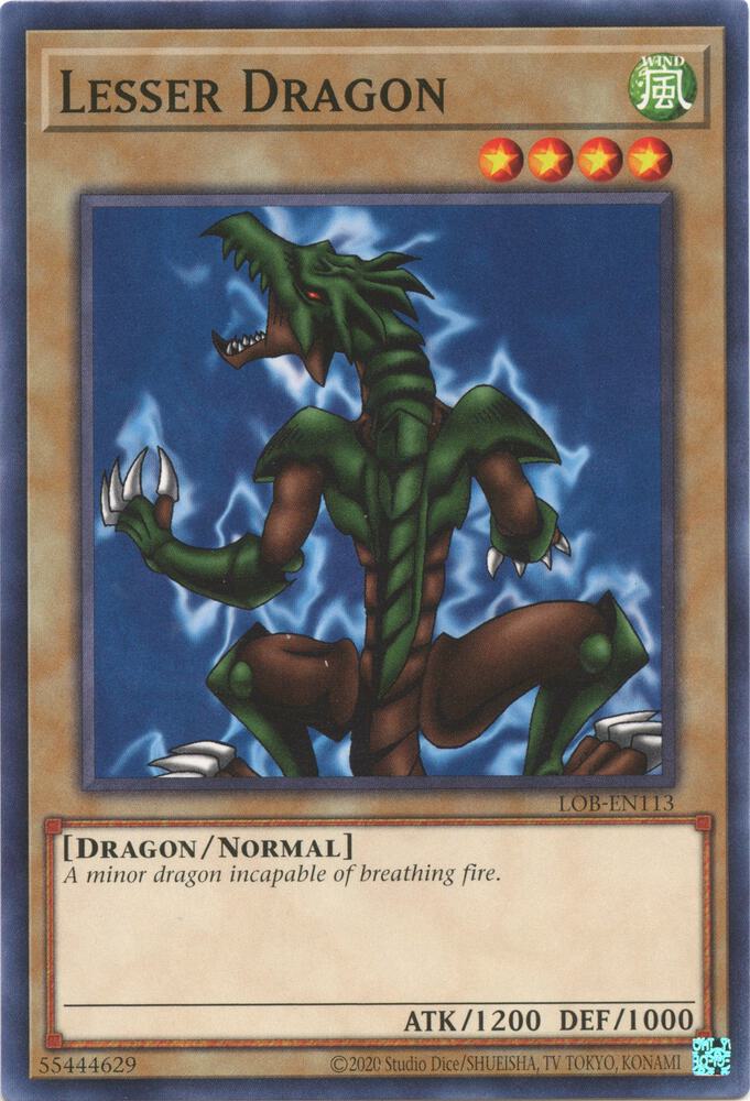 Lesser Dragon LOB-EN113 card from Legend of Blue Eyes White Dragon (25th Anniversary Edition)