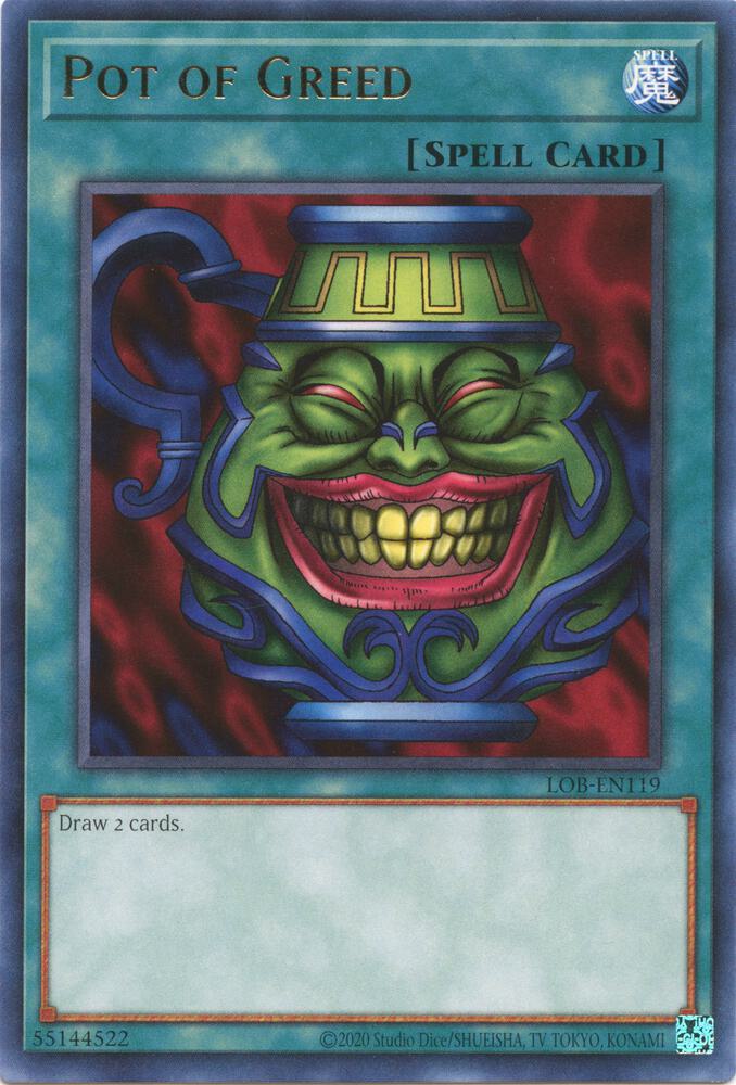 Pot of Greed LOB-EN119 card from Legend of Blue Eyes White Dragon (25th Anniversary Edition)