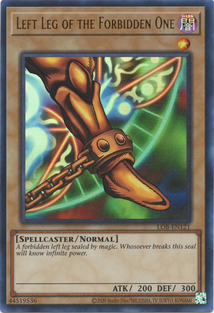 Left Leg of the Forbidden One LOB-EN121 card from Legend of Blue Eyes White Dragon (25th Anniversary Edition)