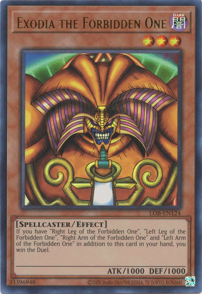Exodia the Forbidden One LOB-EN124 card from Legend of Blue Eyes White Dragon (25th Anniversary Edition)