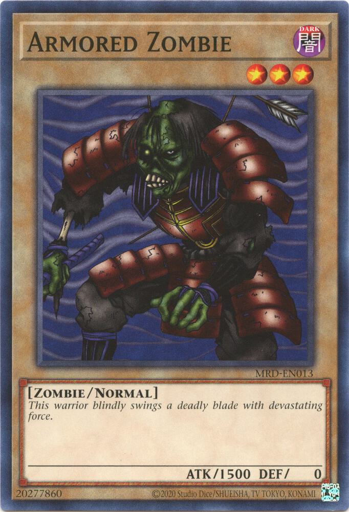 Armored Zombie MRD-EN013 card from Metal Raiders (25th Anniversary Edition)