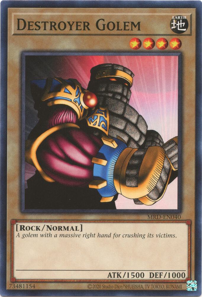 Destroyer Golem MRD-EN040 card from Metal Raiders (25th Anniversary Edition)