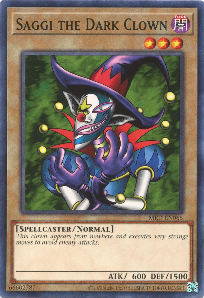 Saggi the Dark Clown MRD-EN066 card from Metal Raiders (25th Anniversary Edition)