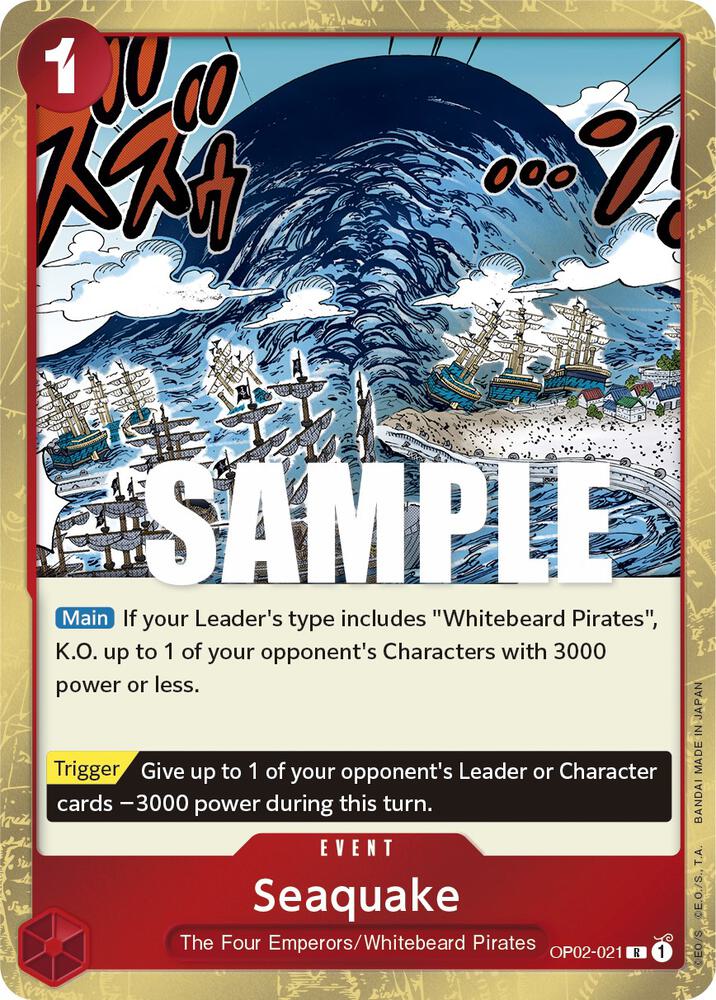Seaquake OP02-021 card from Paramount War