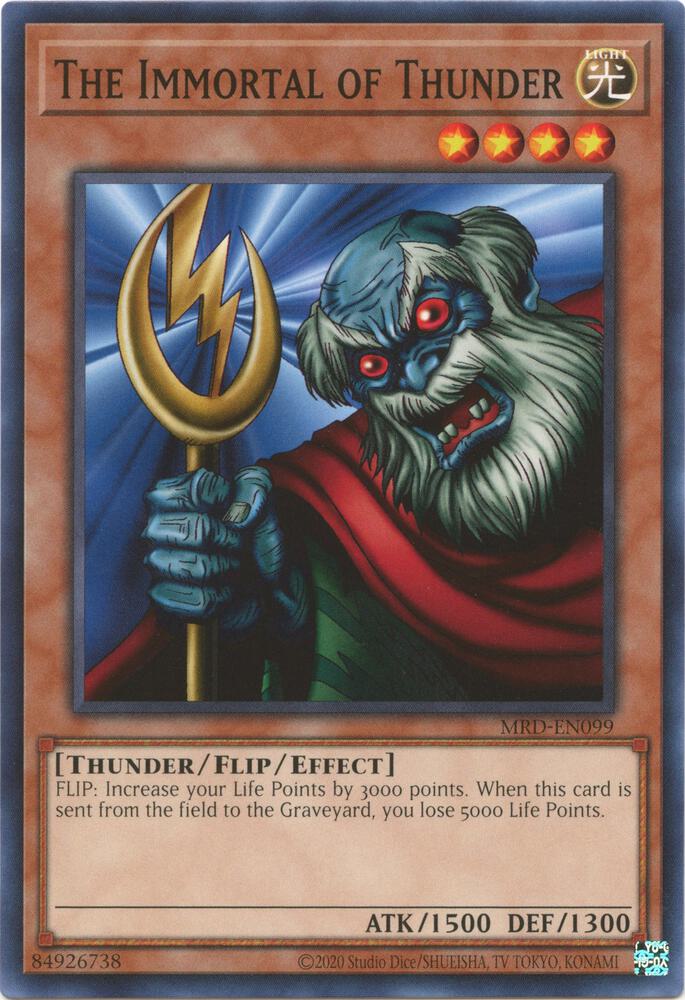 The Immortal of Thunder MRD-EN099 card from Metal Raiders (25th Anniversary Edition)