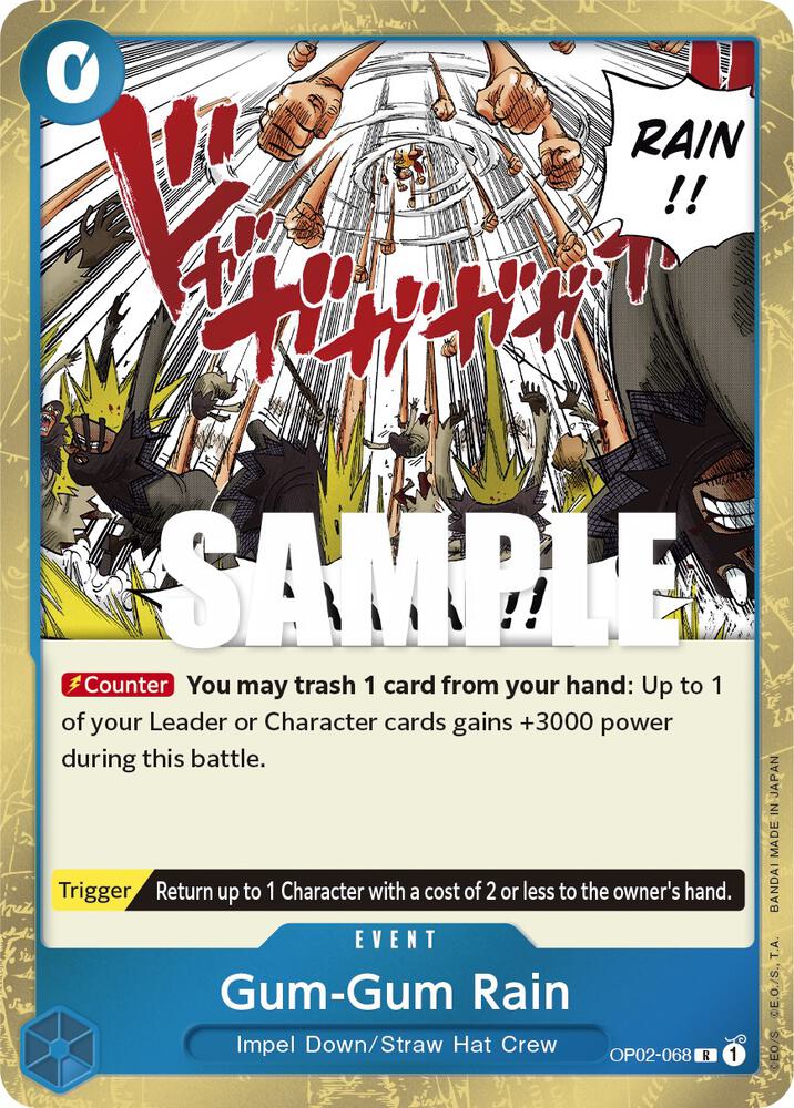Gum-Gum Rain OP02-068 card from Paramount War