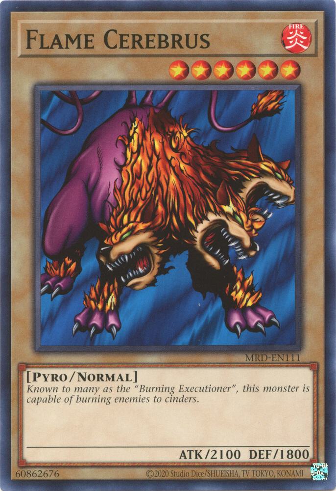 Flame Cerebrus MRD-EN111 card from Metal Raiders (25th Anniversary Edition)